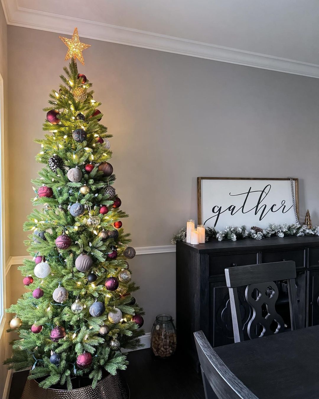 Add Festive Warmth to Your Dining Area with a Slim Christmas Tree