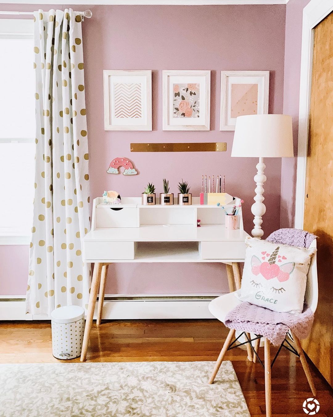 Charming Pink Office with Subtle Accents