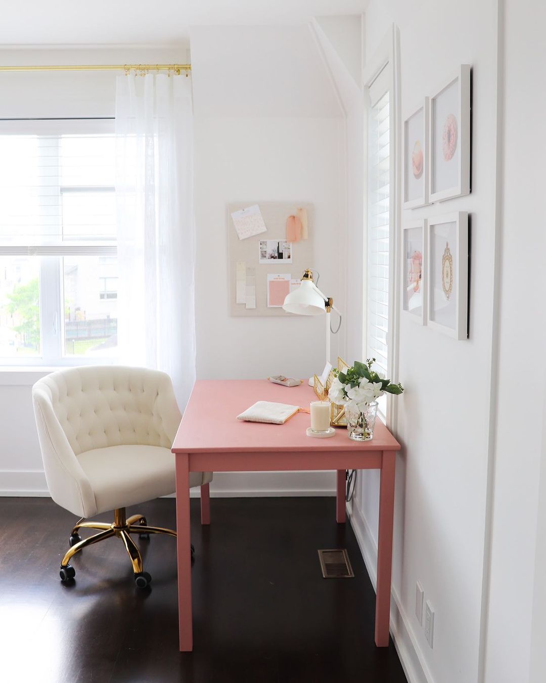 Minimalist Pink Office with Elegant Touches