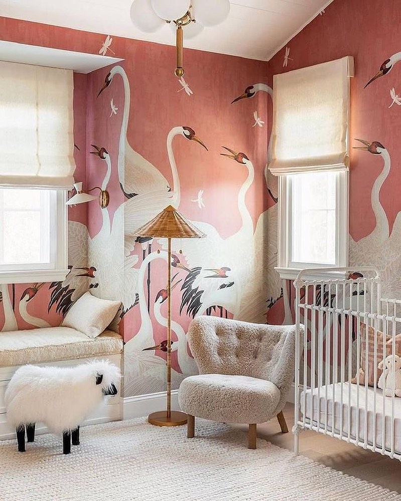 Exotic Bird-Themed Pink Nursery