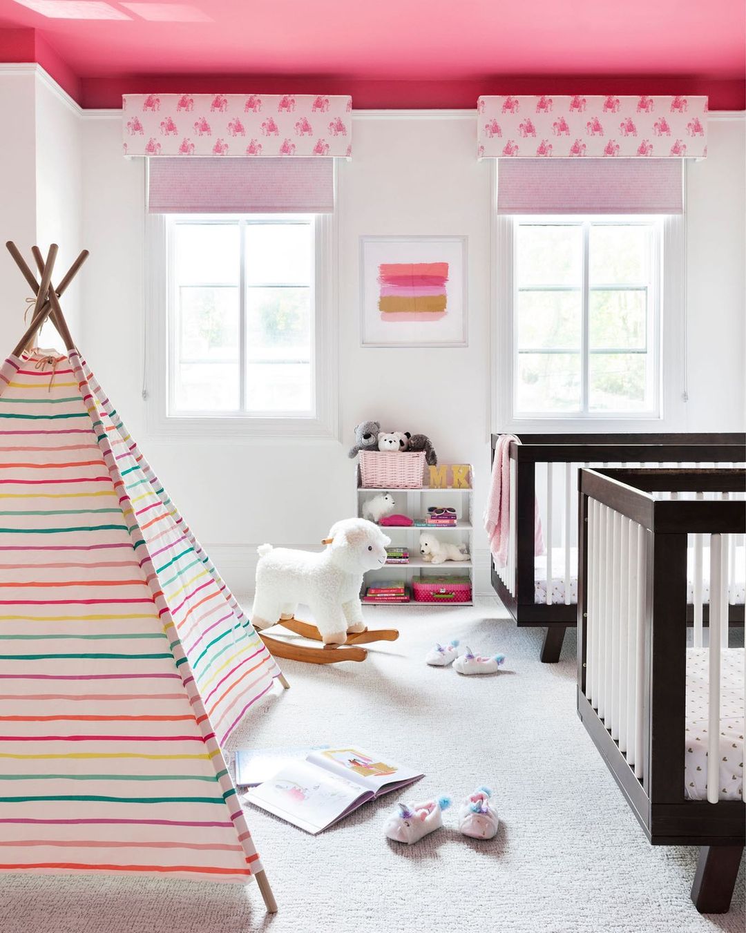 Vibrant Pink and White Nursery