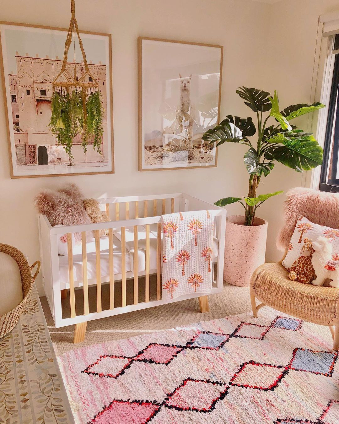 Boho Pink Nursery with Natural Accents