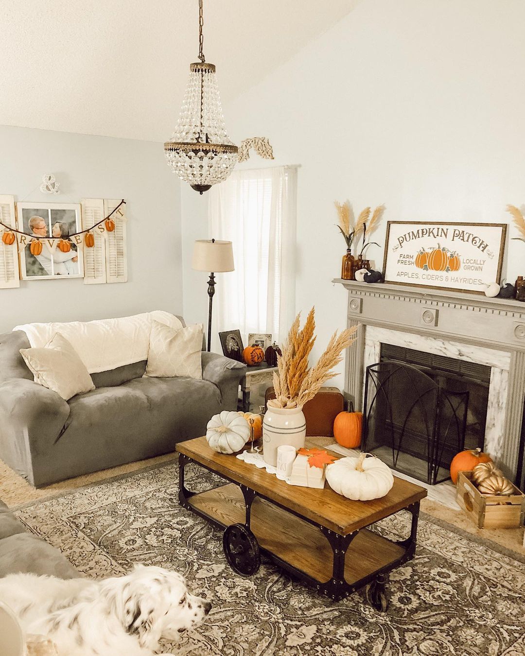 Cozy Boho Fall Living Room with Rustic Charm