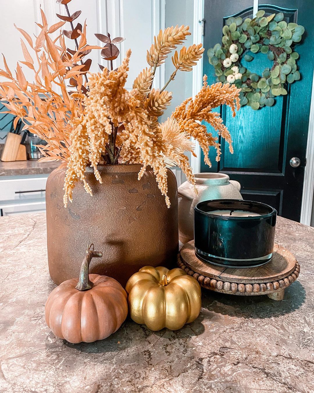 Sophisticated Boho Fall Centrepiece with Warm Tones