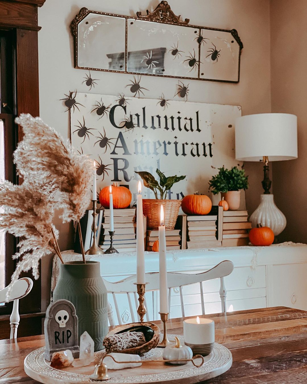 Spooky and Chic Boho Fall Dining Display