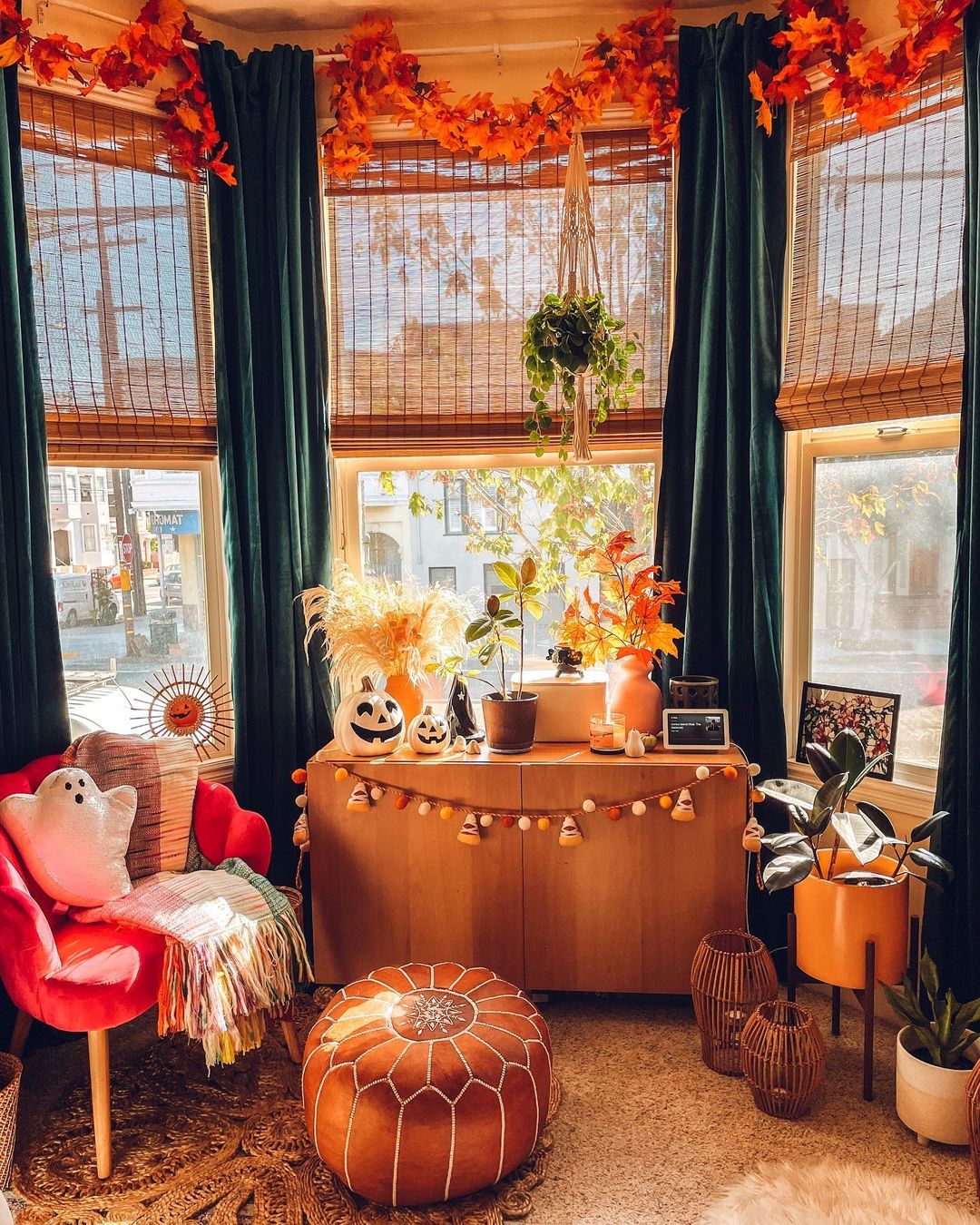 Vibrant Boho Fall Corner with Cosy Accents