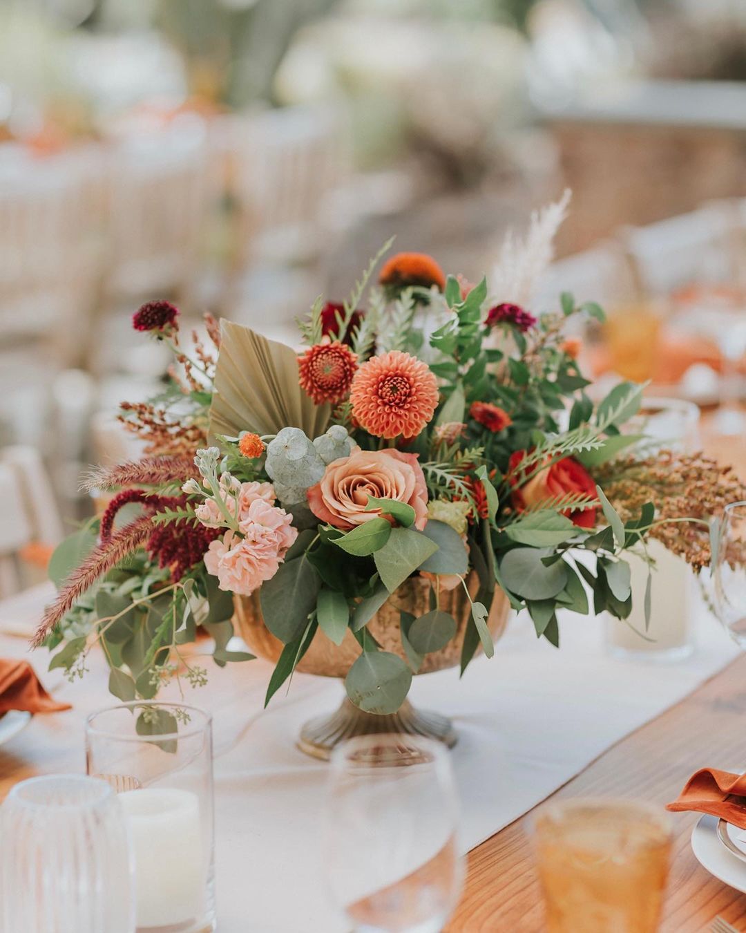  Lush Floral Fall Centerpiece