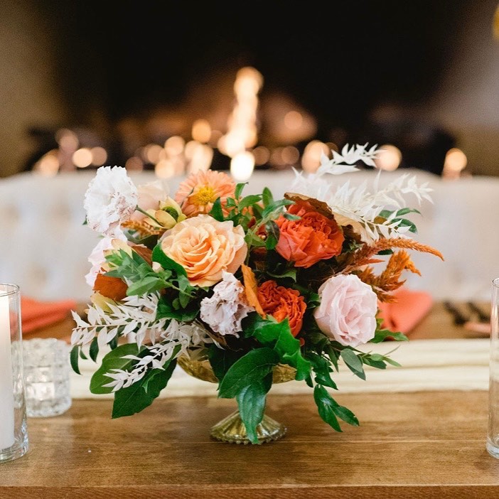 Elegant Autumn Rose Centrepiece