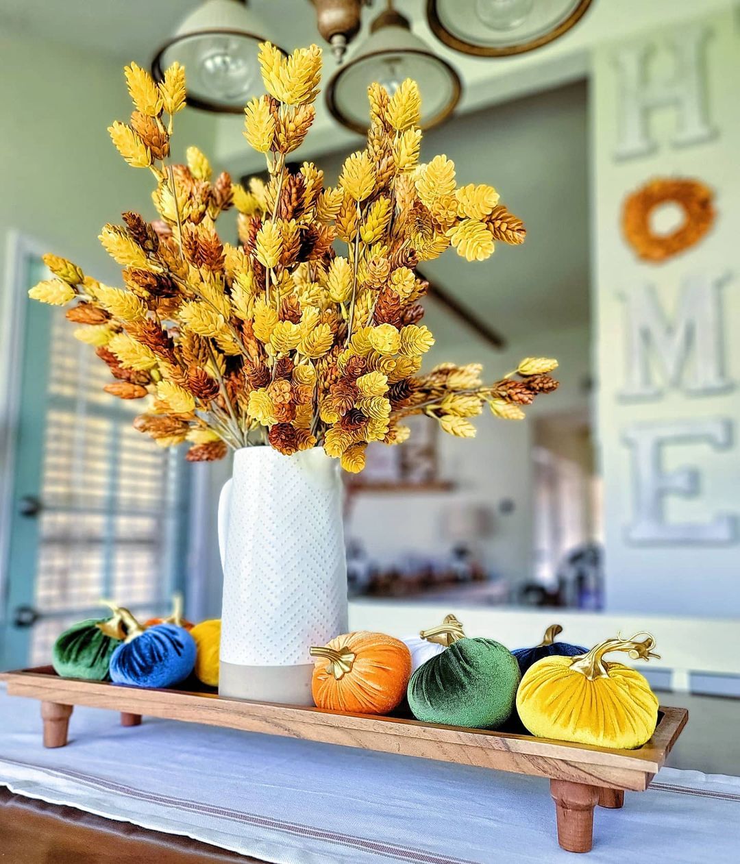 Vibrant Autumn Harvest on a Wooden Stand