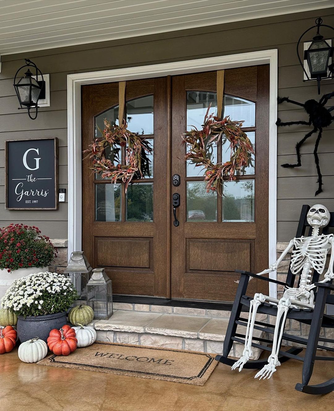 Elegant Autumn Welcome with a Spooky Twist