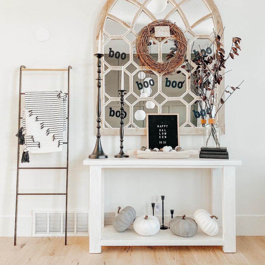 Create a Stylish Halloween Entryway with Neutral Accents