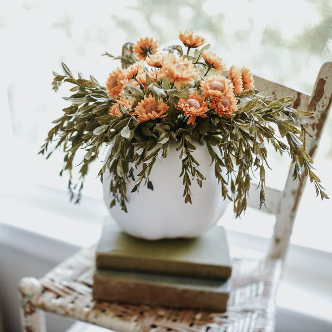 Subtle Elegance White Pumpkin Floral Arrangement