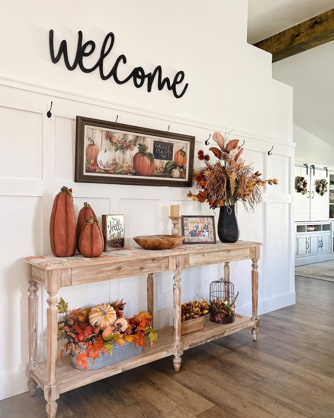 Welcoming Warmth: Rustic Elegance for a Fall Entryway