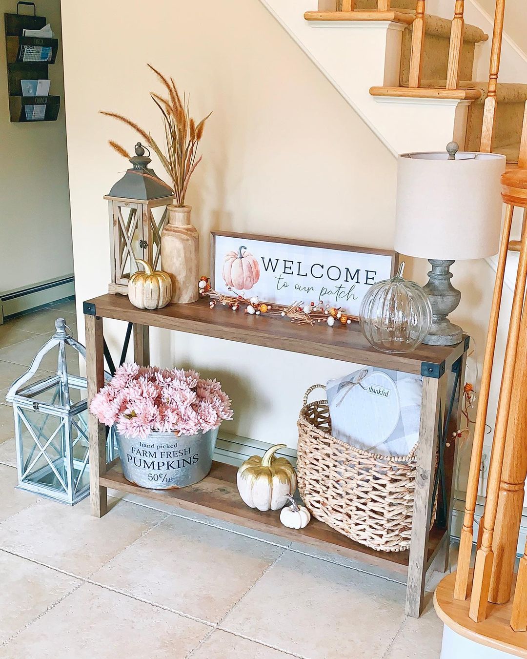 Welcome Guests with a Cozy and Rustic Fall Entryway Display