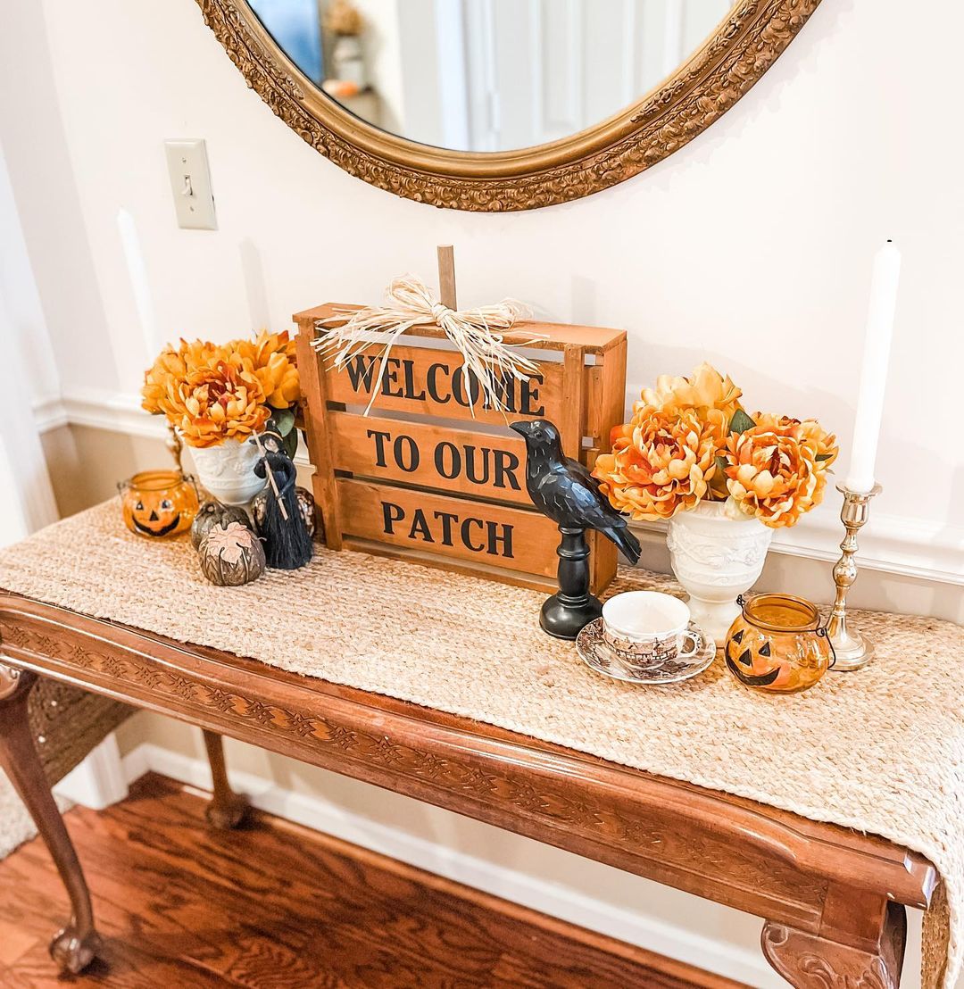 Combine Festive Accents for a Charming Fall Console Table