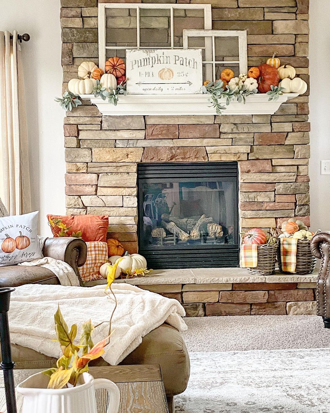 Cozy Pumpkin Patch Mantel