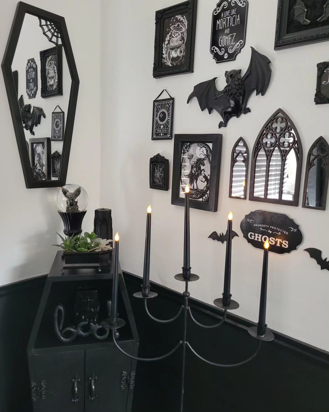 Design a Gothic Gallery Wall with Dark Art and Candlelight