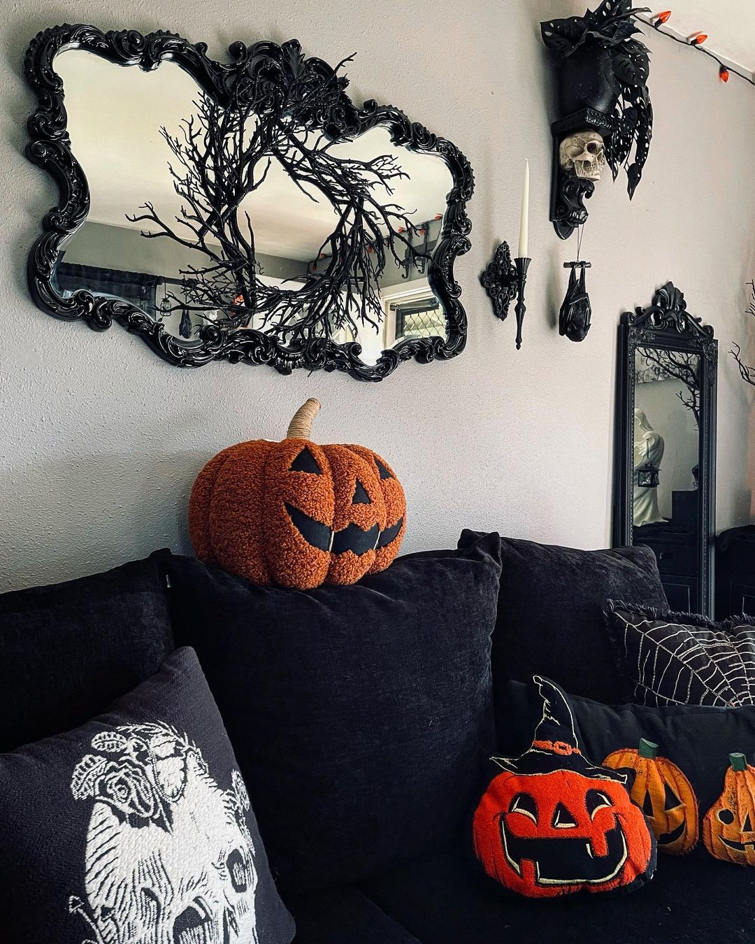 Blend Gothic Elegance with Playful Pumpkin Accents