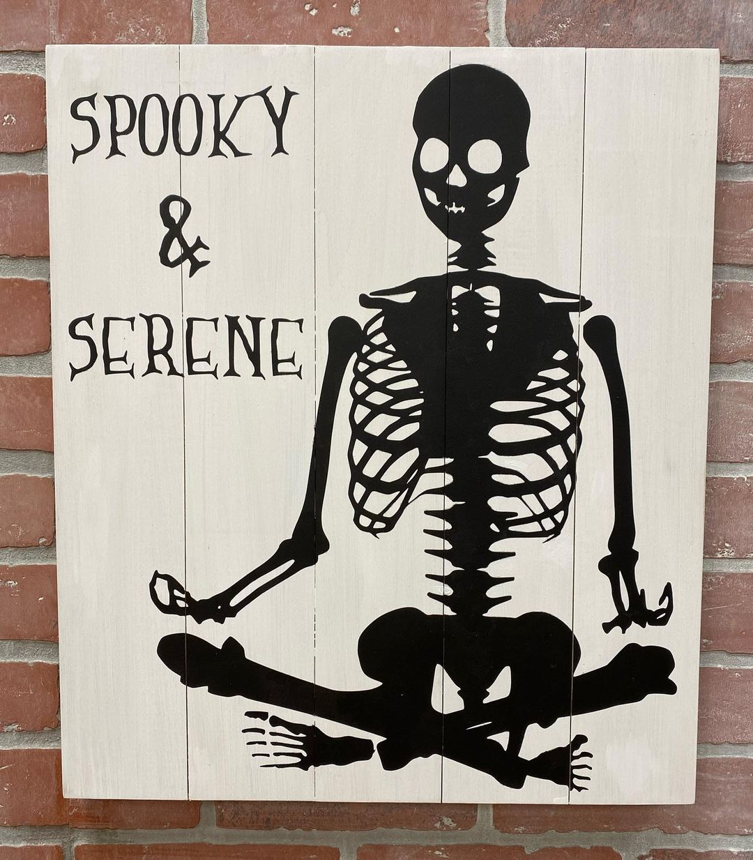 Zen Skeleton Sign for a Tranquil Halloween Touch