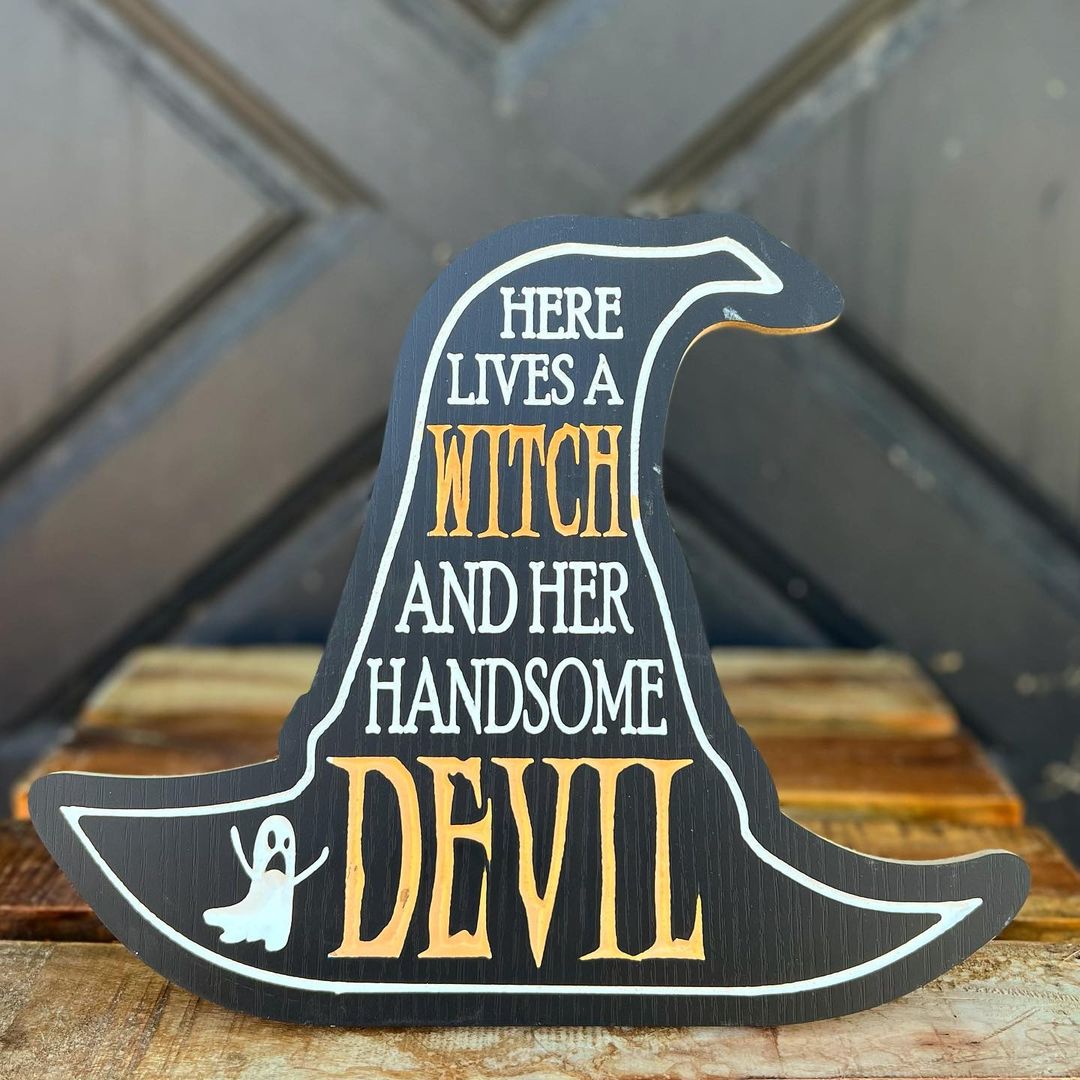  Whimsical Witchy Sign for a Playful Halloween Welcome