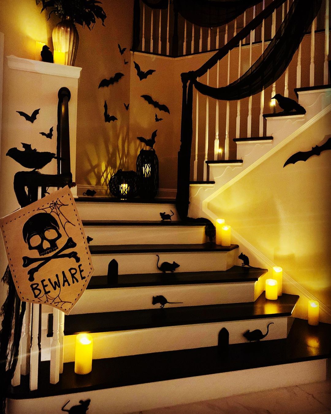 Spooky Staircase with Bat and Rat Invasion