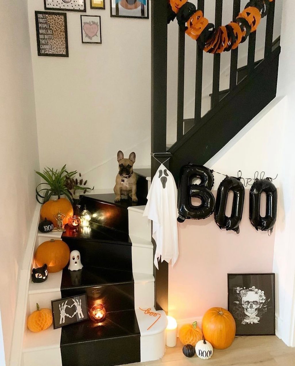 Fun and Festive Halloween Staircase with Playful Touches