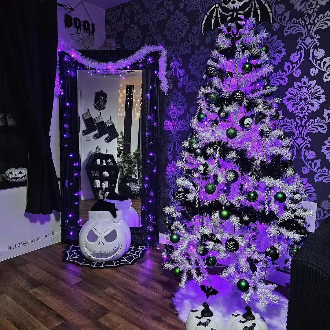 Purple-Hued Gothic Christmas with Whimsical Details