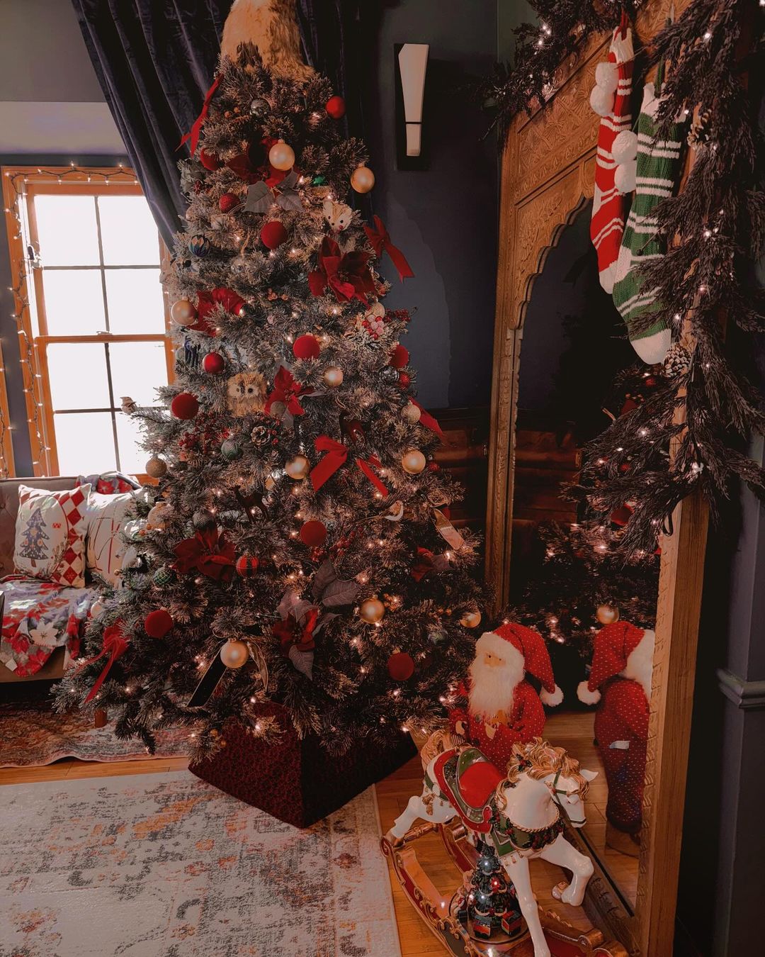 Sleek and Modern Christmas Corner with Tinsel Tree