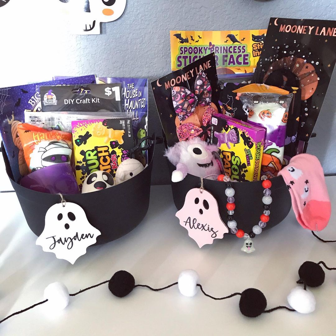 Personalized Ghost Halloween Baskets