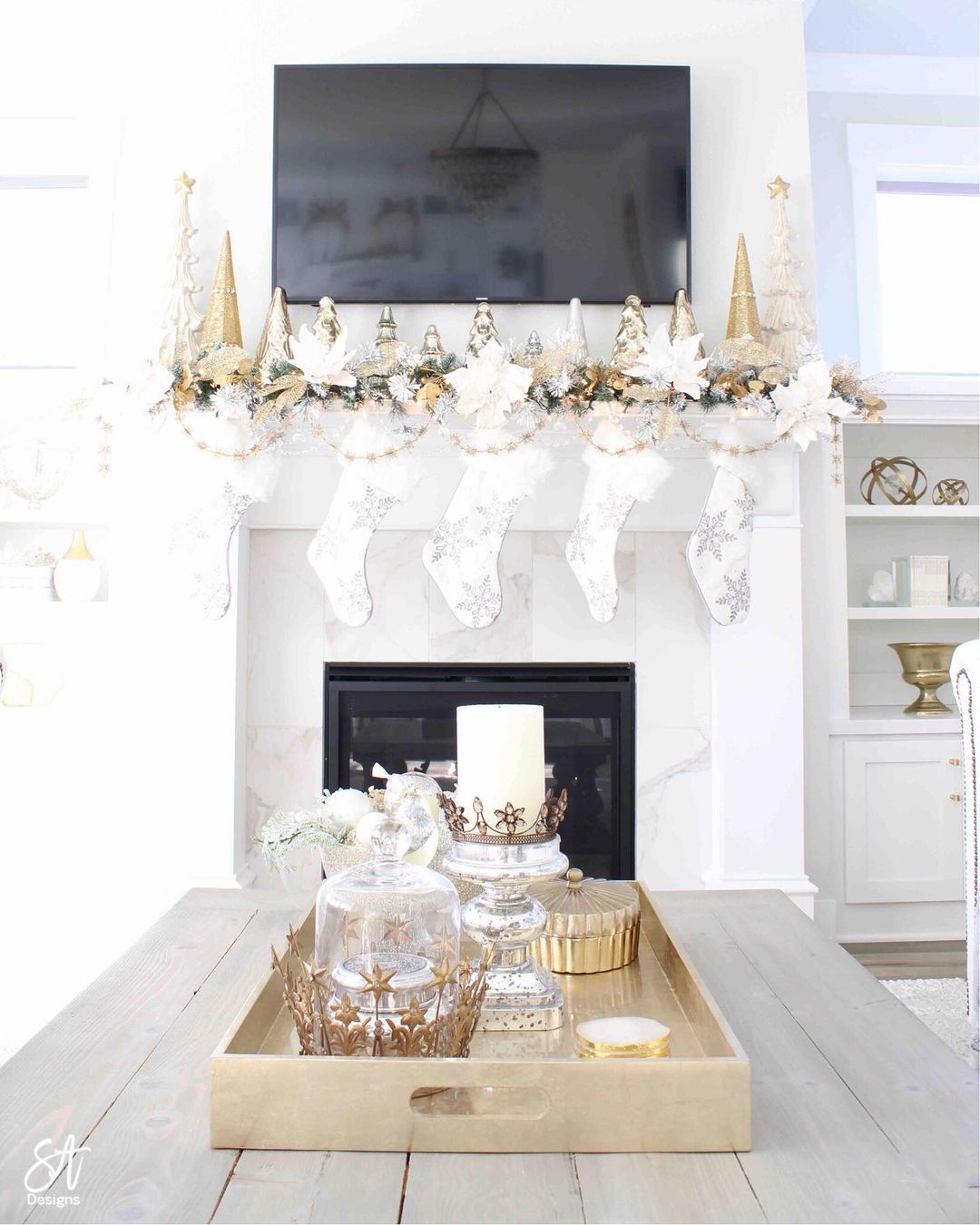 Decorate Your Mantel with Elegant White and Gold Accents