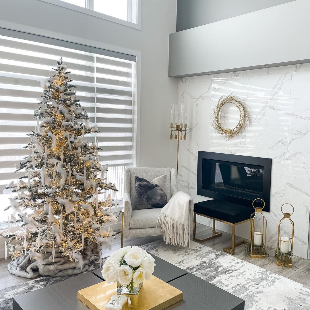 Create a Cozy Corner with Subtle White and Gold Christmas Accents