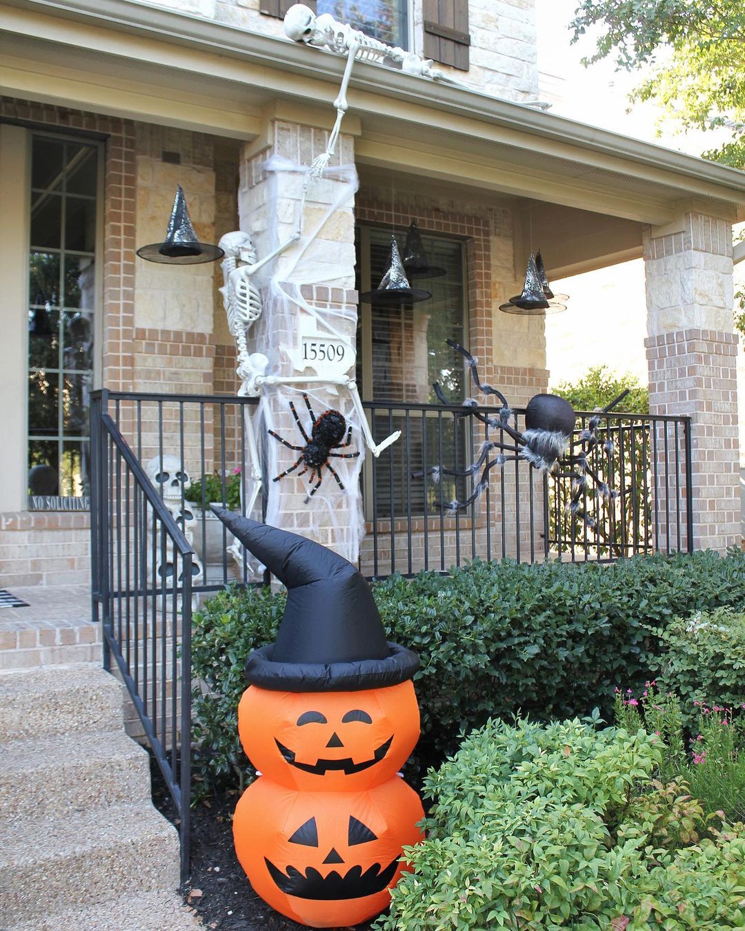 Climbing Skeletons and Giant Spiders for a Creepy Front Porch