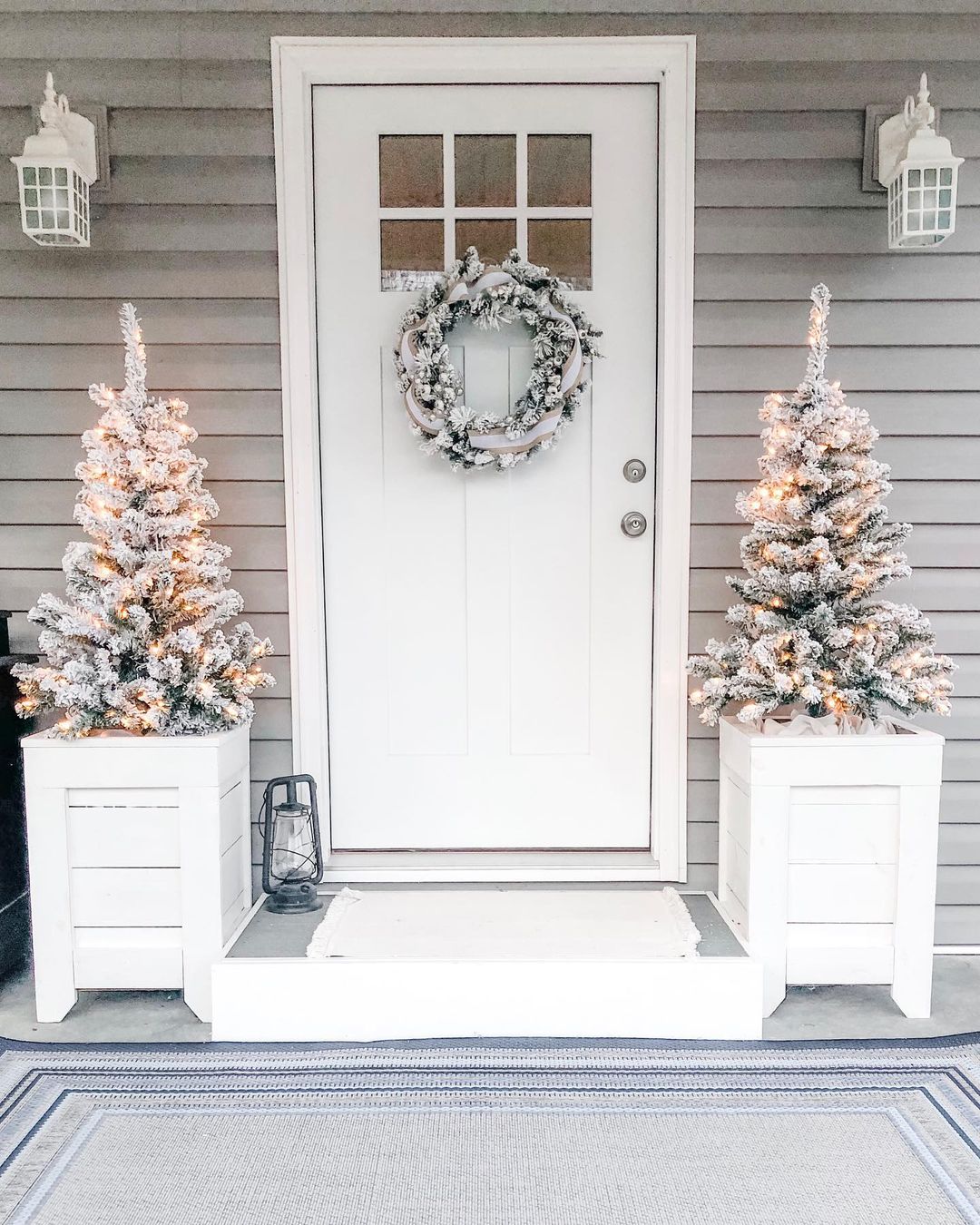 Frosted Minimalist Porch with White Accents