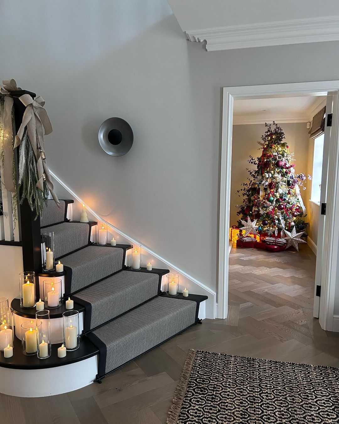 6. Create Drama with Candle Lit Stairs and Bold Decor Accents