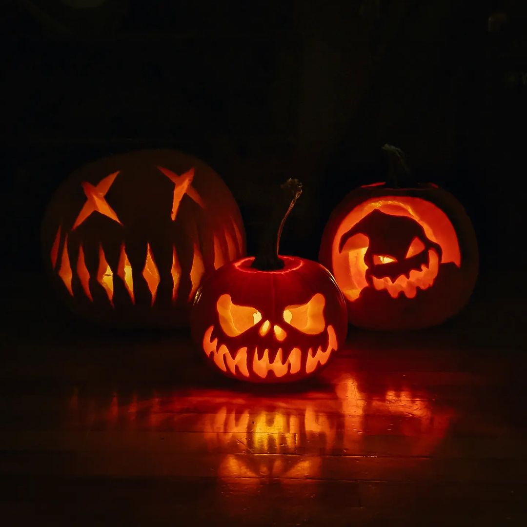 Trio of Terrifying Pumpkins for an Intensely Spooky Halloween Display