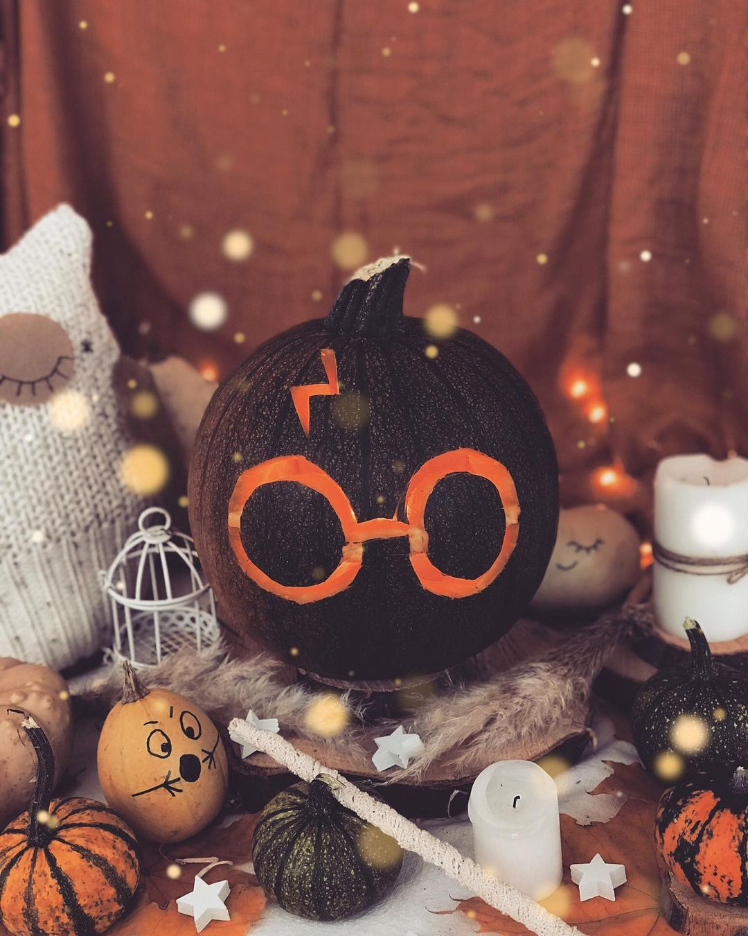 Wizard-Themed Pumpkin for a Magical Halloween Display