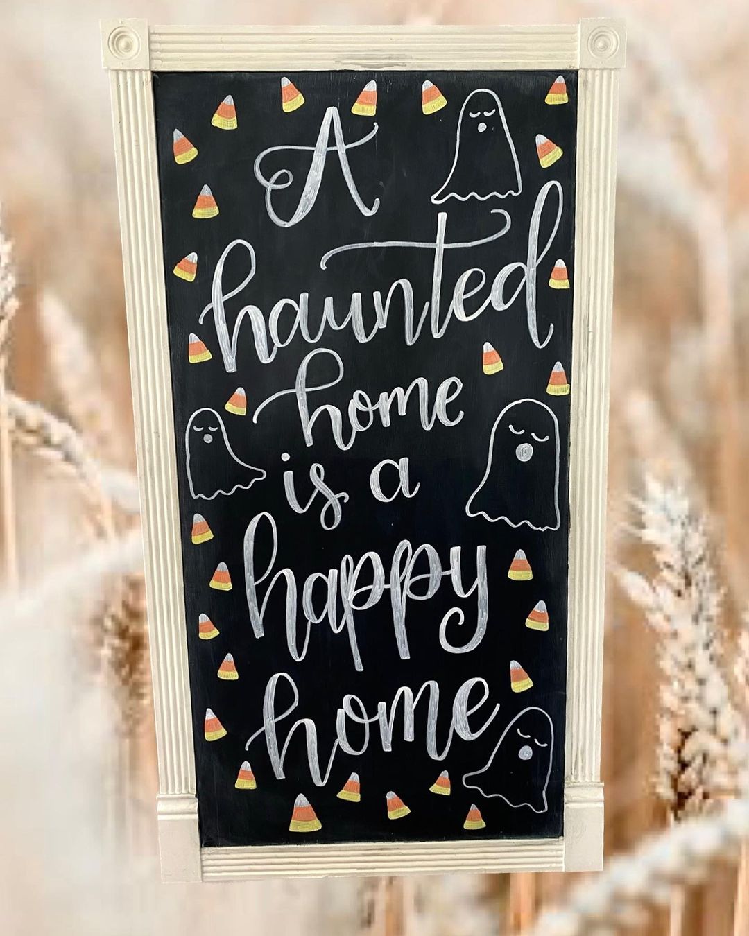 Spread Halloween Cheer with a Whimsical Chalkboard Message