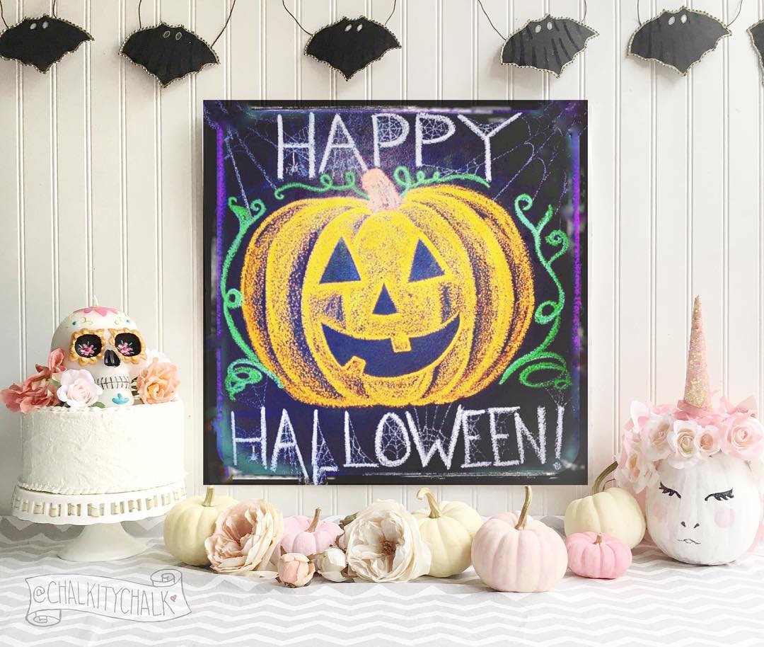 Brighten Your Space with a Cheerful Halloween Chalkboard