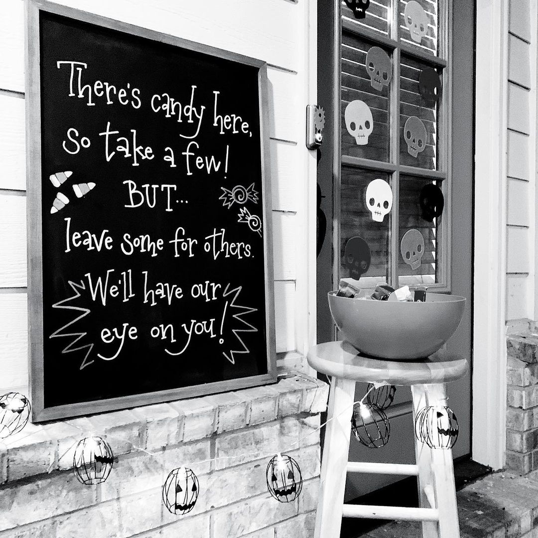 Encourage Sharing with a Playful Halloween Candy Chalkboard