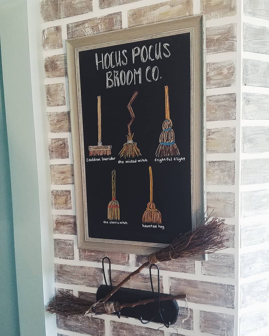 Add Whimsy with a "Hocus Pocus Broom Co." Chalkboard