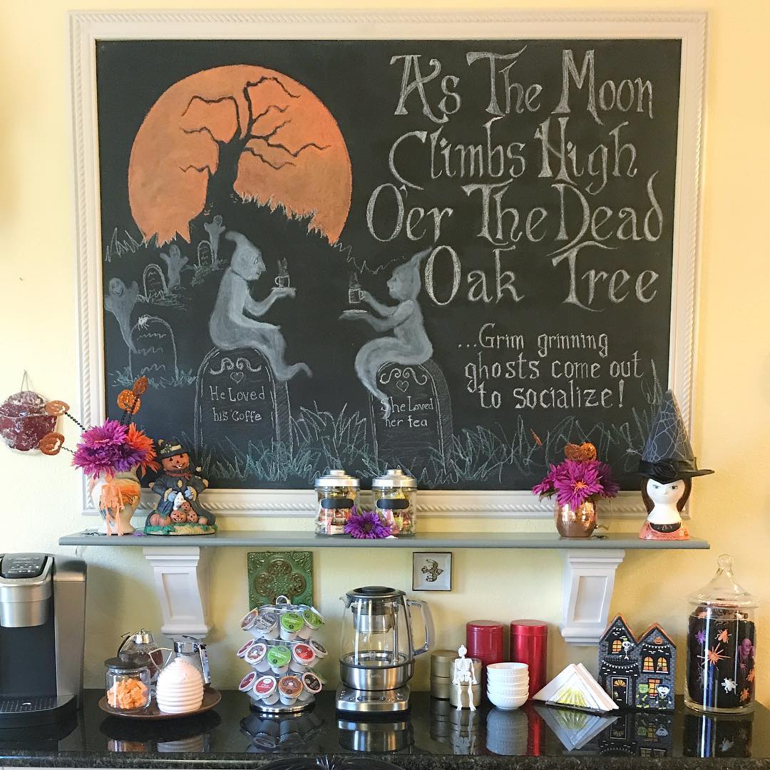 Create a Spooky Coffee Bar with Haunting Chalkboard Art