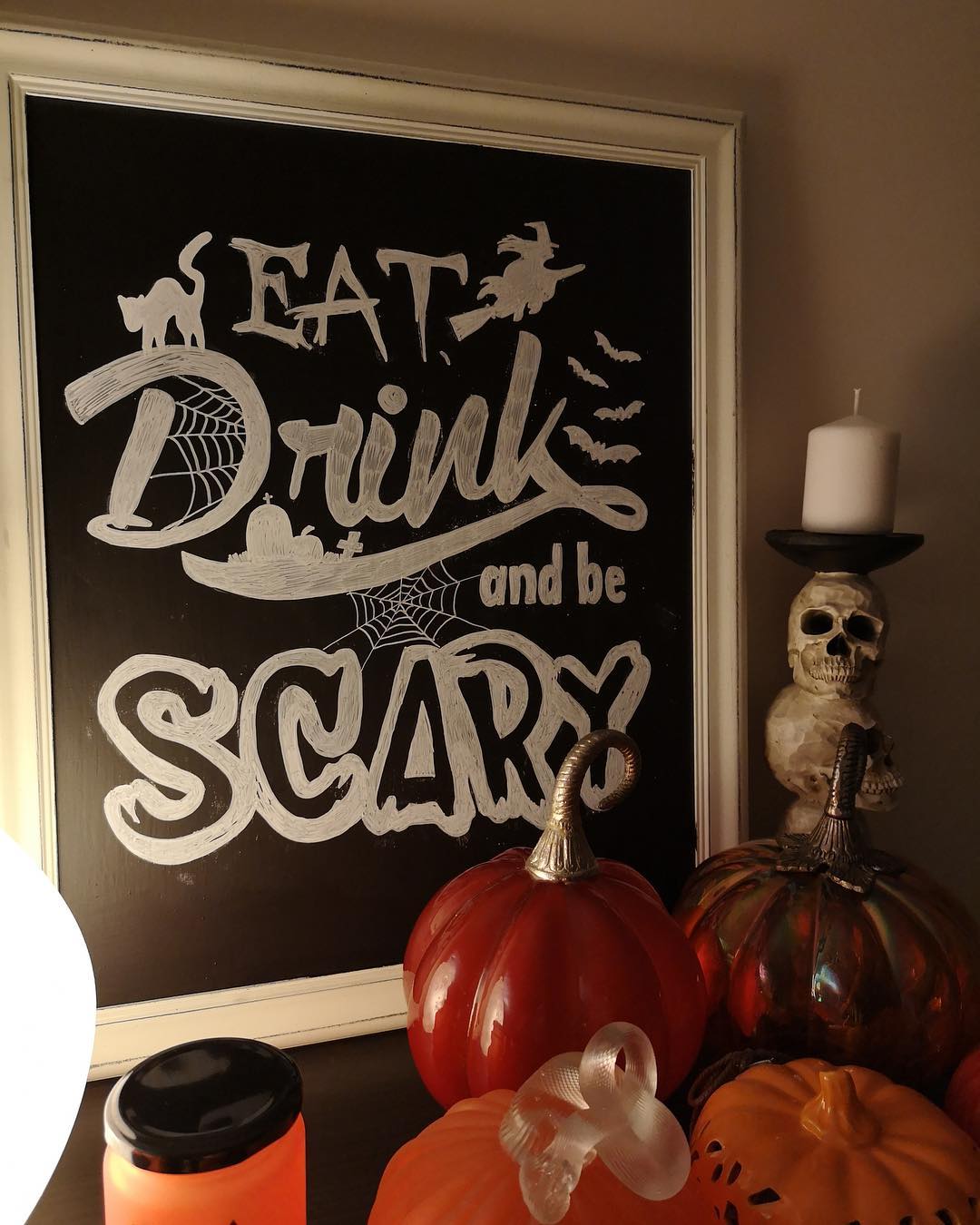 Set the Mood with a Fun and Spooky Chalkboard Phrase