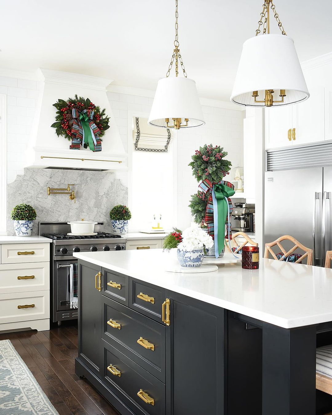 Elevate Your Kitchen with Elegant Greenery and Bold Ribbons