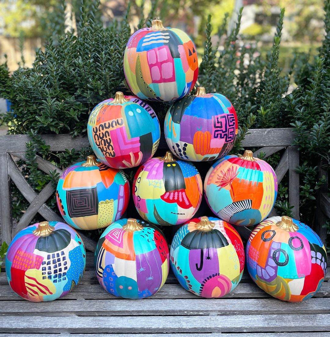 Abstract Art-Inspired Mini Pumpkins