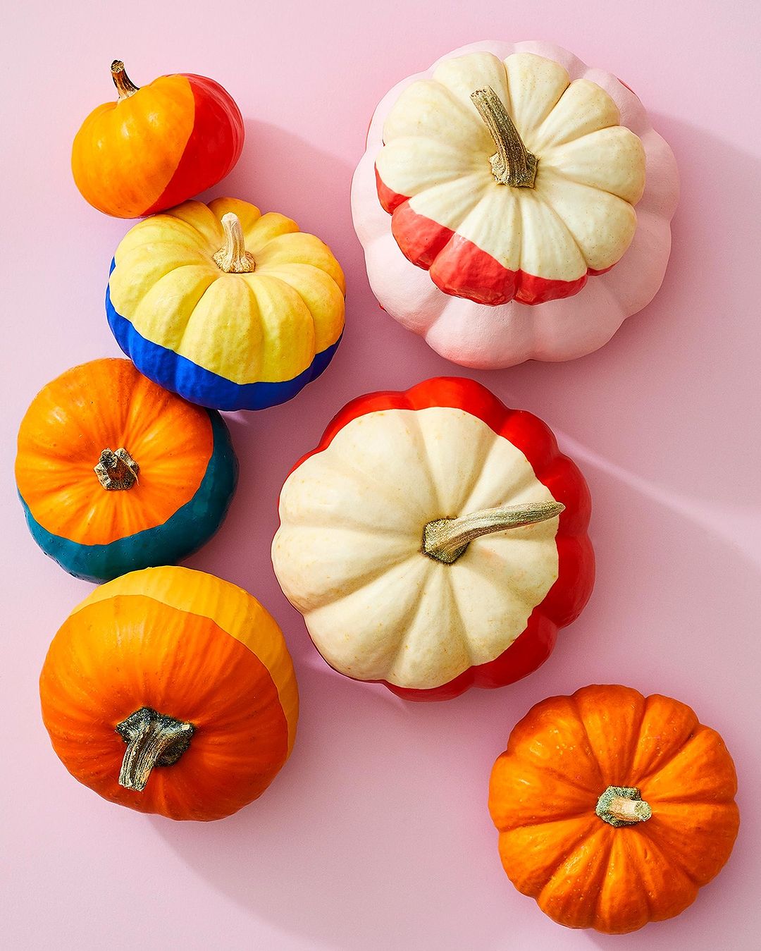 Color-Dipped Mini Pumpkins