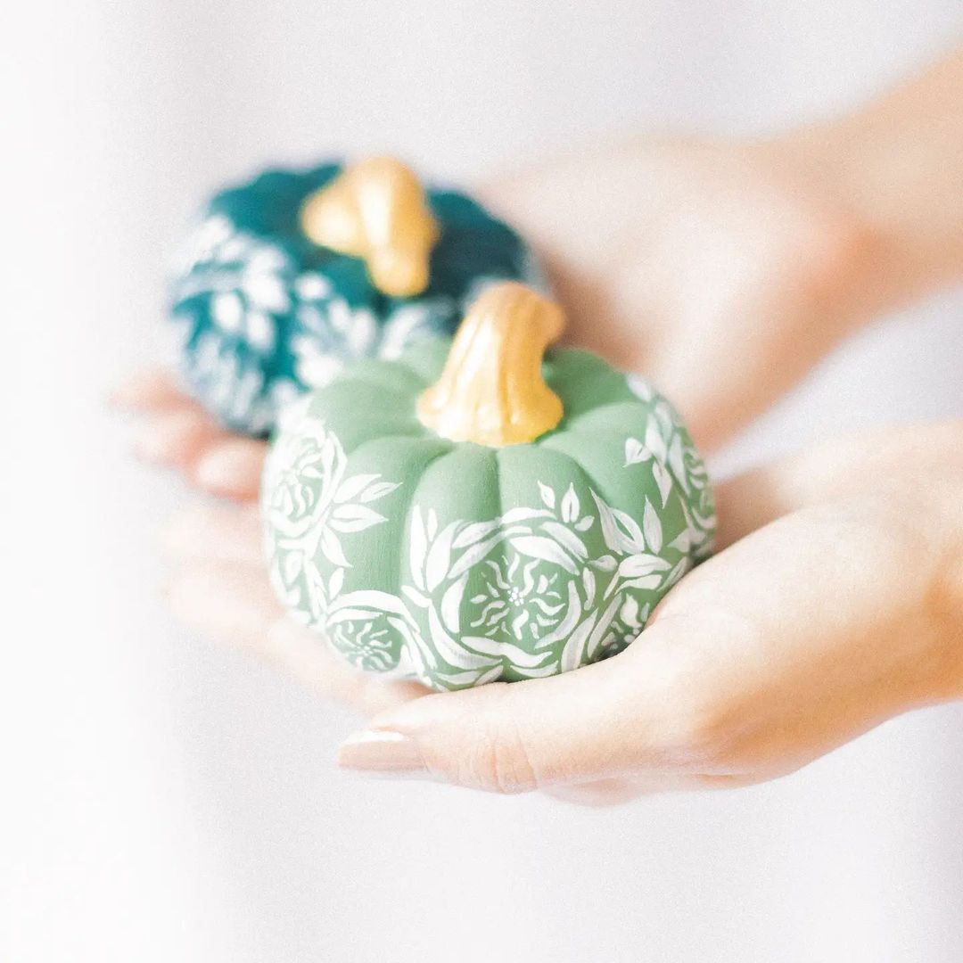 Elegant Floral Mini Pumpkins