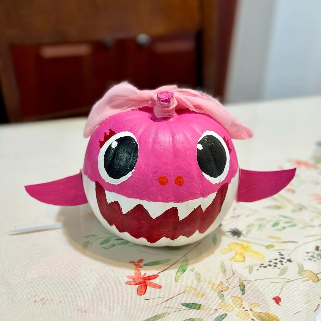 Baby Shark-Inspired Mini Pumpkin