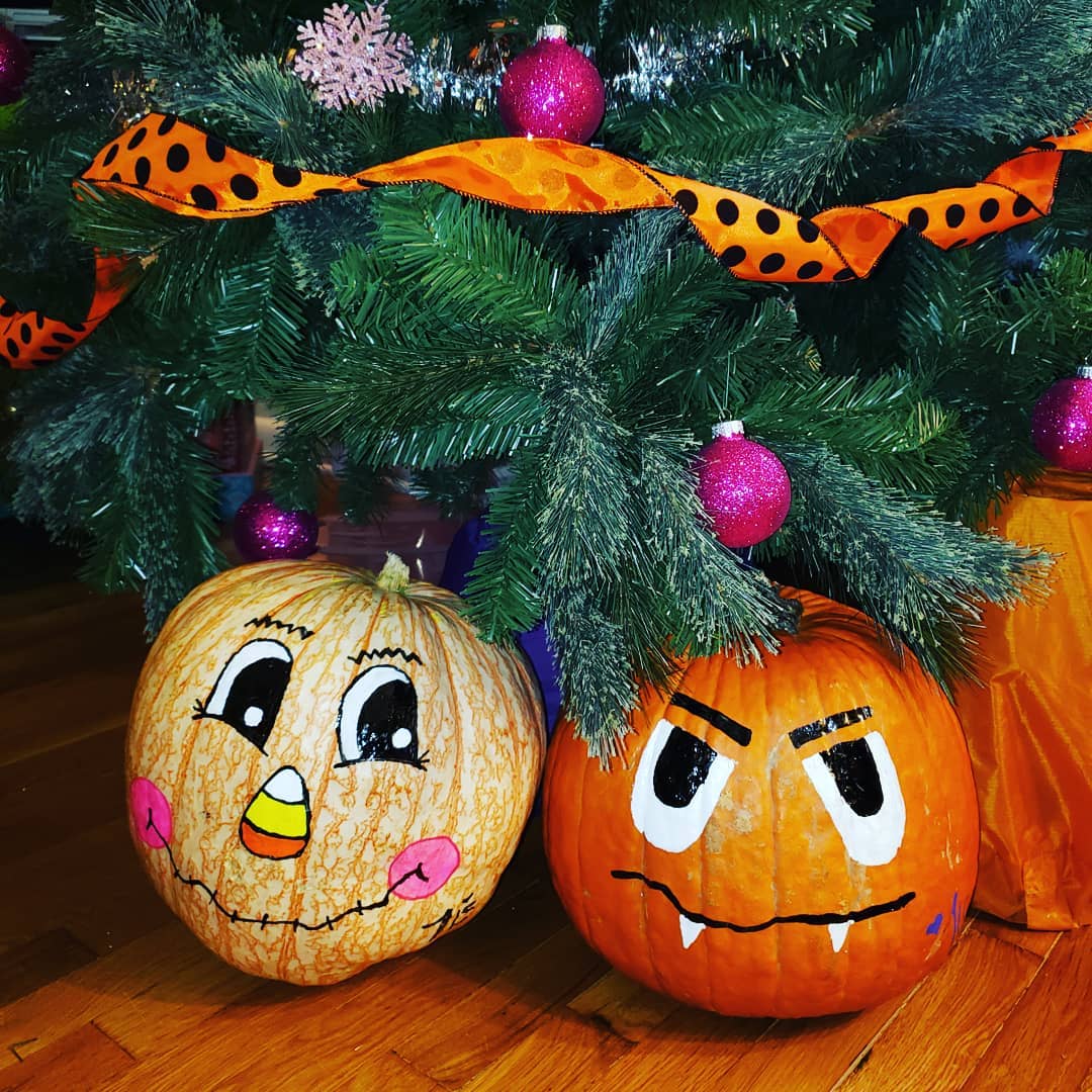 Expressive Faces on Mini Pumpkins