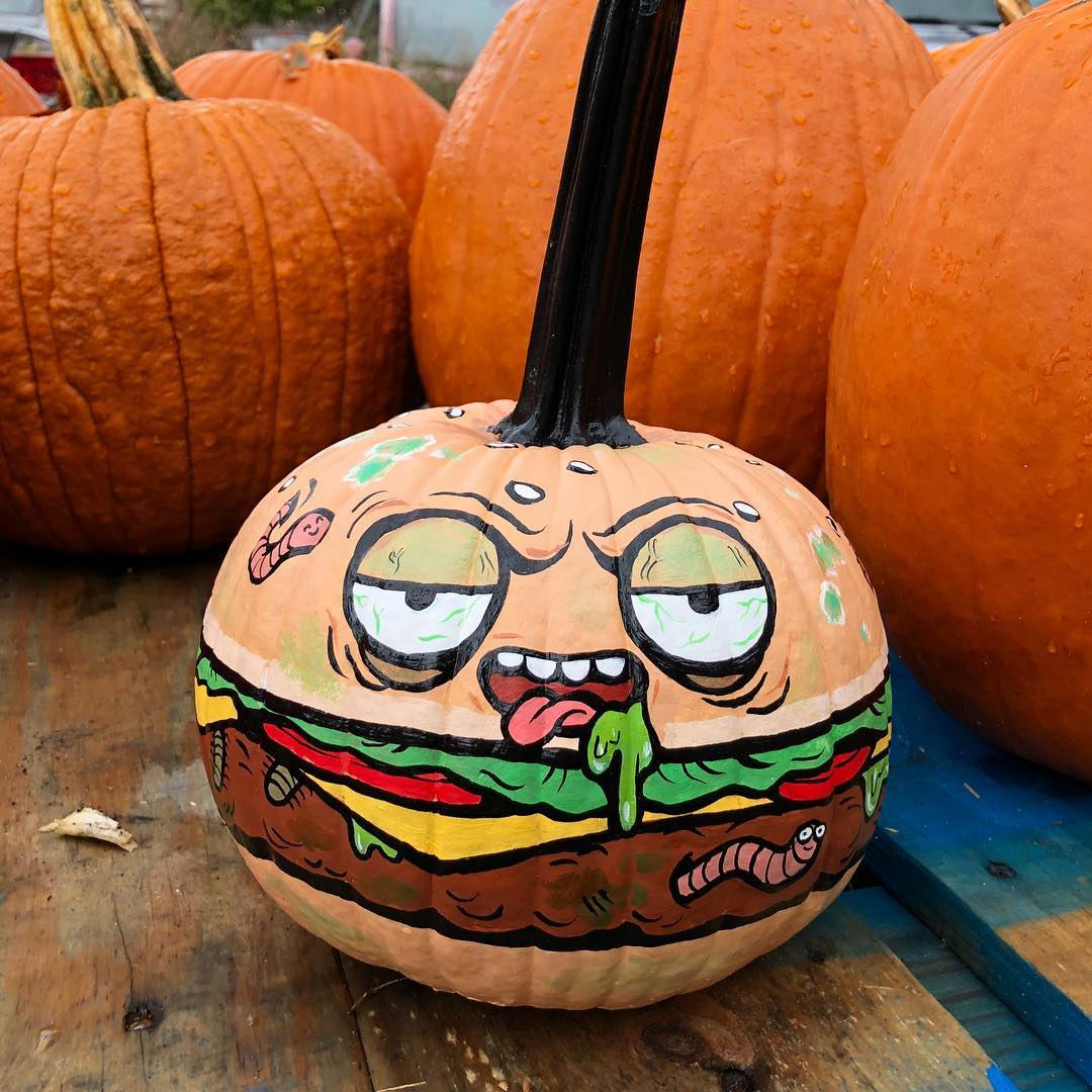 Create a Spooky Burger Monster Pumpkin