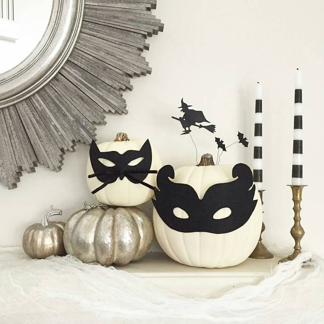 Style Elegant Masked Pumpkins for a Sophisticated Halloween